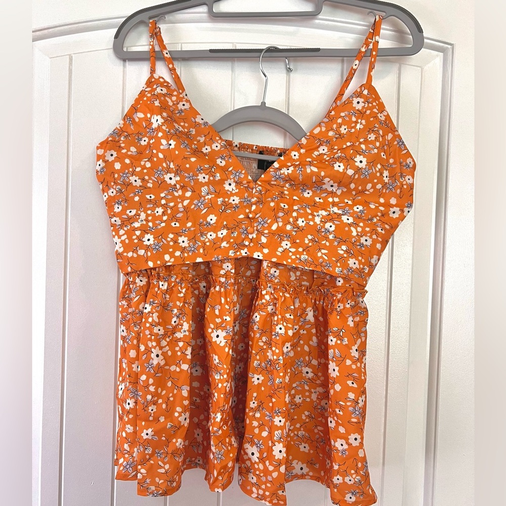 Cider orange two piece crop top and skirt set large BRAND NEW